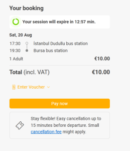 Flixbus Booking Expire time